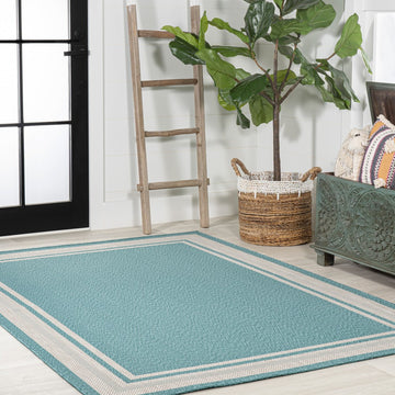 James Modern Border Stripe Indoor/outdoor Area Rug